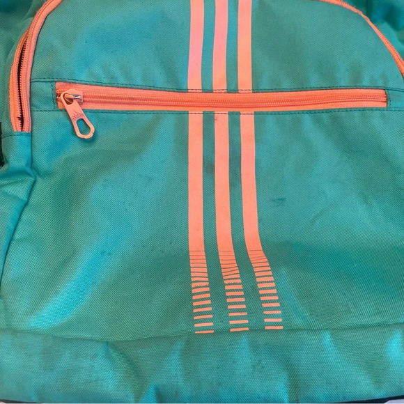 🎒  Retro Style Adidas Backpack - Turquoise and Coral 🎒 - Picture 5 of 8